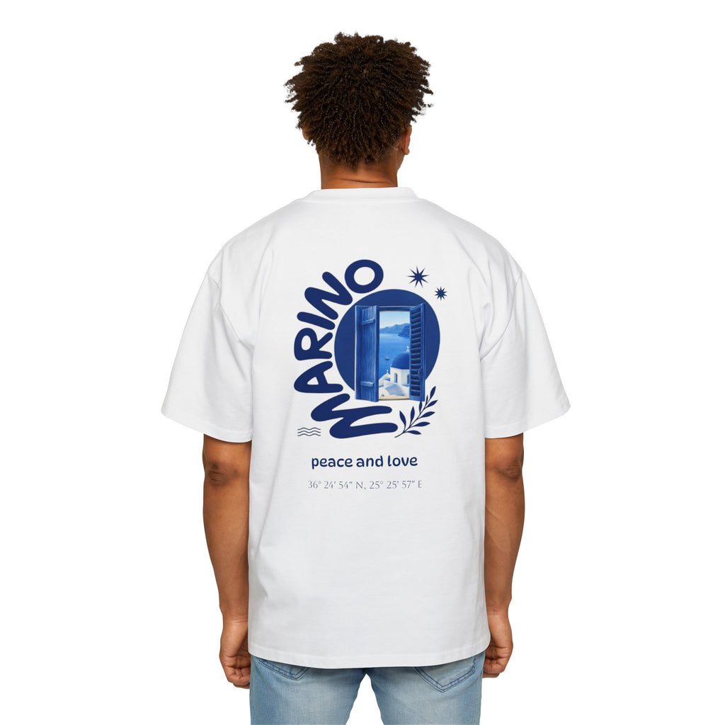 peace and love santorini oversize heavyweight tee
