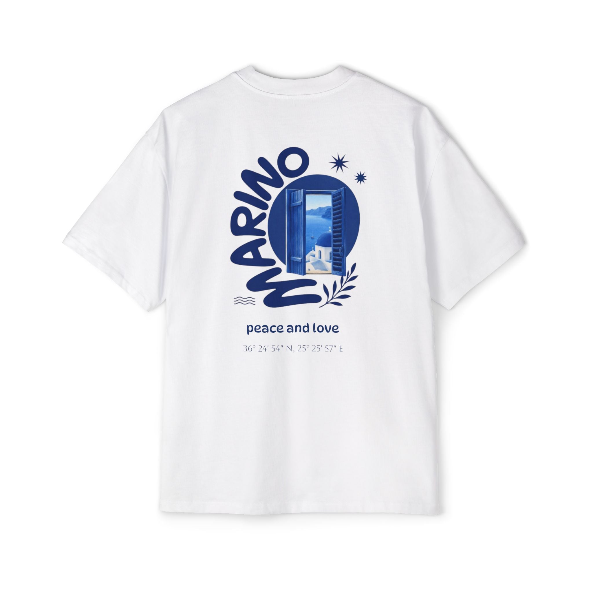 peace and love santorini oversize heavyweight tee